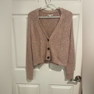 American Eagle cropped pink cardigan